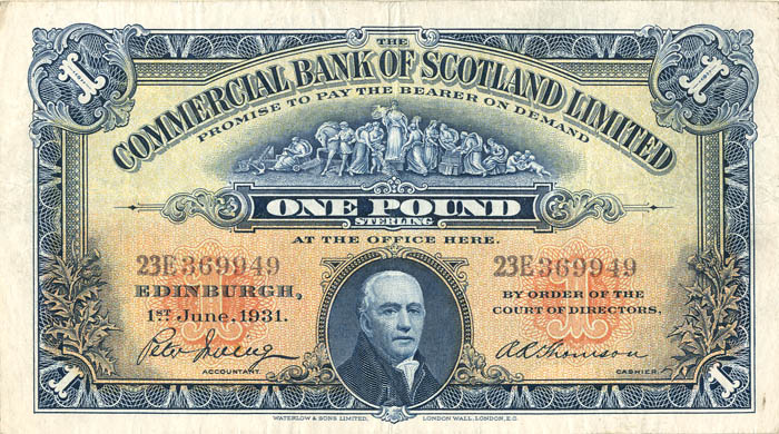 Scotland - 1 Pound - P-S331a - 1931 dated Foreign Paper Money